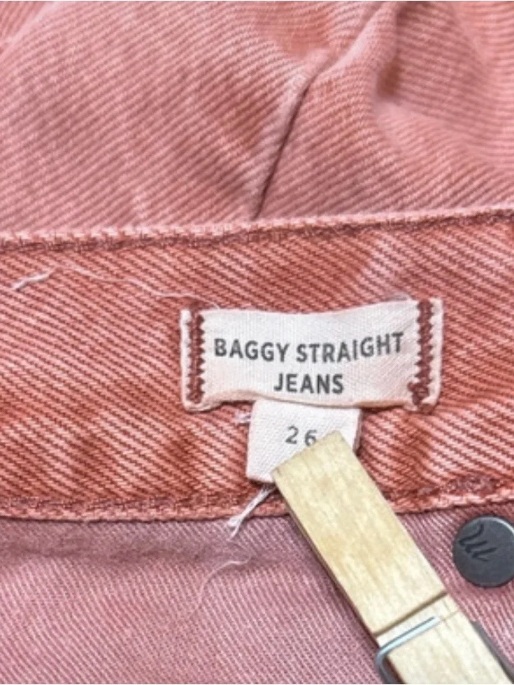 Madewell garments dyed weathered brick baggy straight jeans